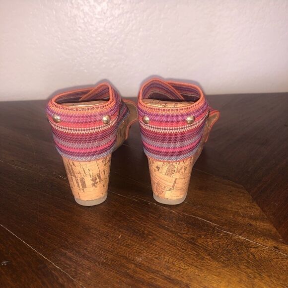 Montego Bay multicolor boho criss-cross wedges - Picture 3 of 5